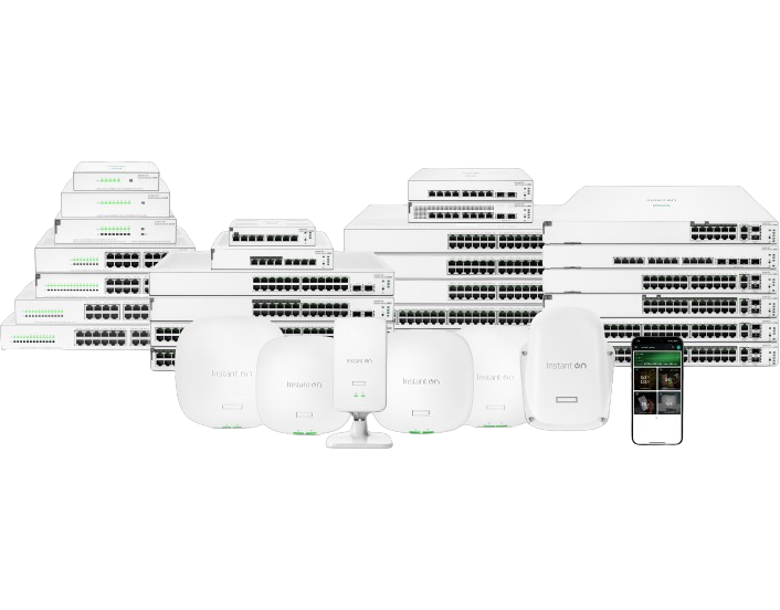 HPE Networking Instant On access points, switches and the Instant On mobile app