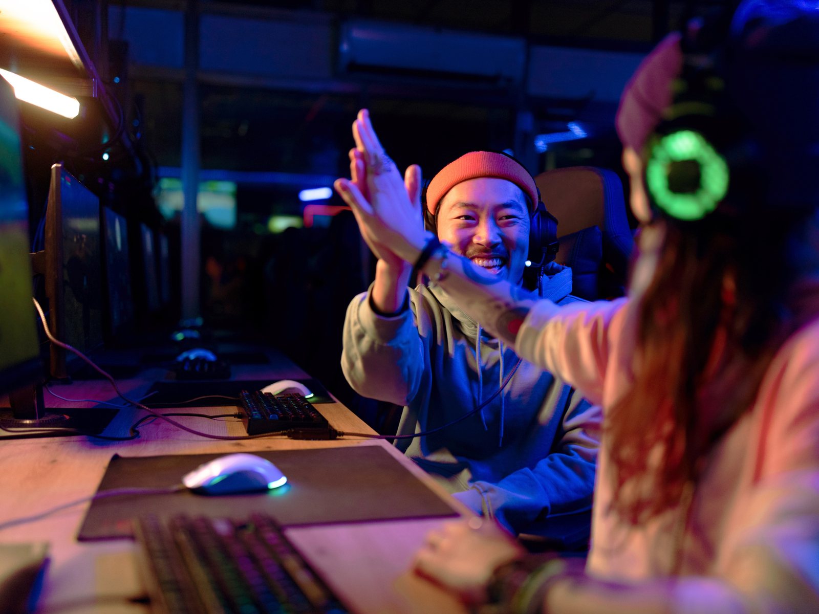 Portrait of two gamers.